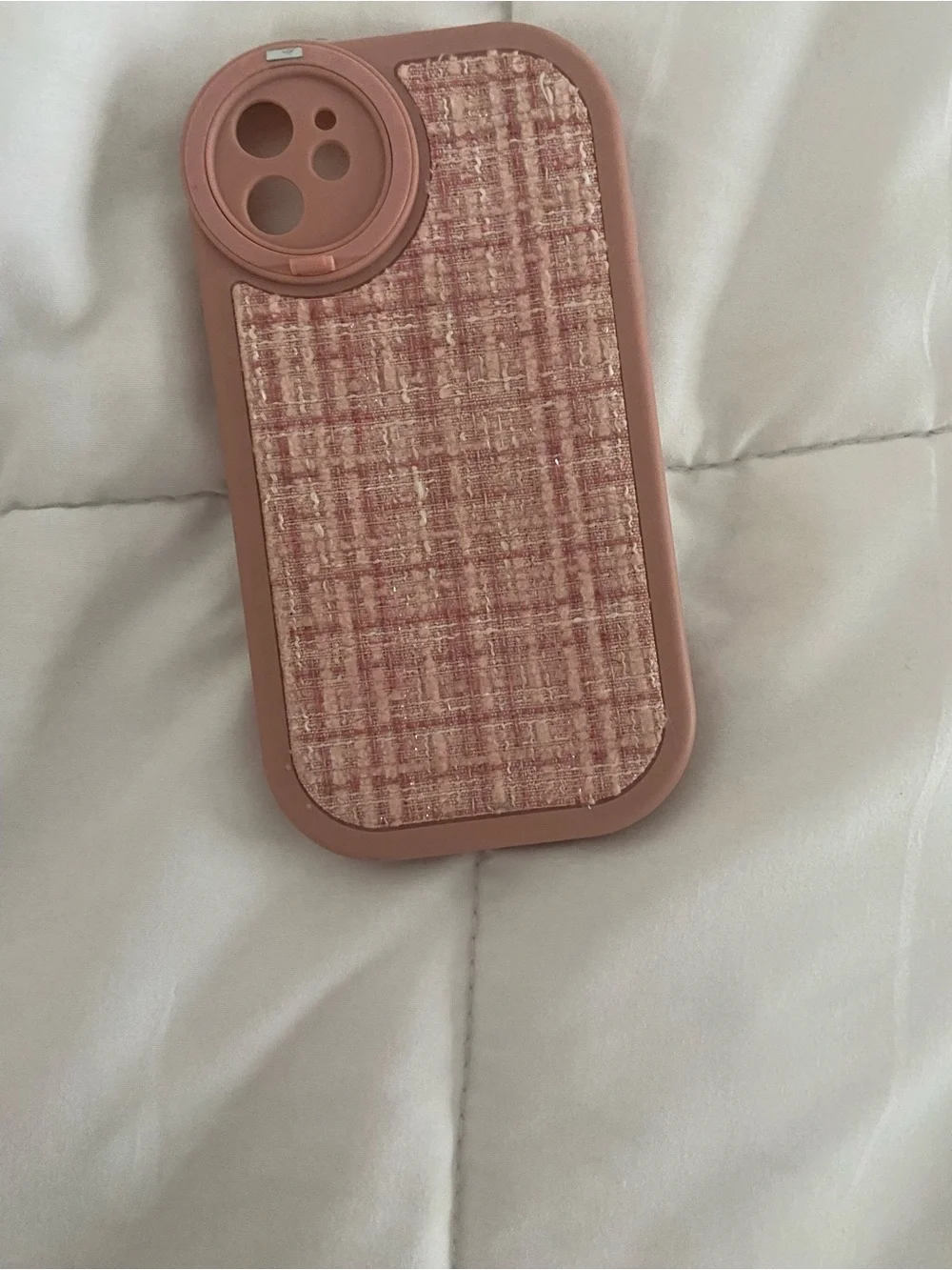 Pink Tweed Protective Phone Case - Compatible Fit